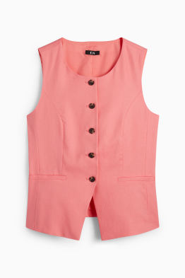 Weste - Tailored Fit - Leinen-Mix
