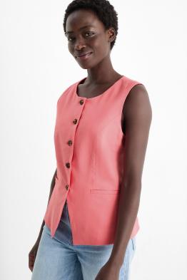 Weste - Tailored Fit - Leinen-Mix