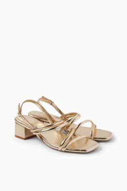 Sandalen - Lederimitat - glänzend