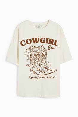 Rodeo - Kurzarmshirt mit Strasssteinen