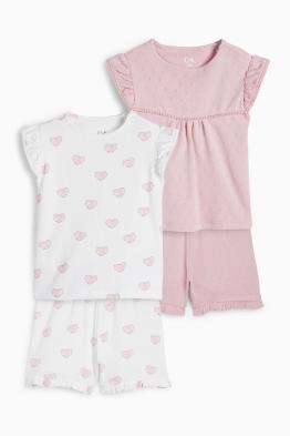 Multipack of 2 - heart - baby pyjamas - 4 piece