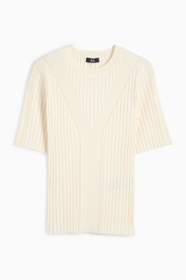 Maglione - maniche corte - a coste