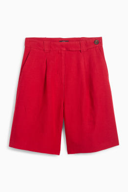 Shorts - High Waist - Leinen-Mix