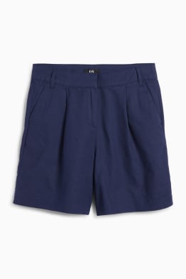 Shorts - Mid Waist - Leinen-Mix