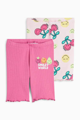 Confezione da 2 - SmileyWorld® - bermuda ciclista - a coste