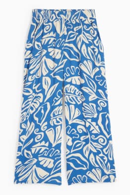 Pantalon - high waist - wide leg - met patroon