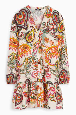 Robe à encolure en V - à motif