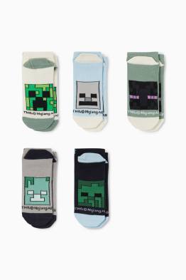 Set van 5 paar - Minecraft - sneakersokken met motief