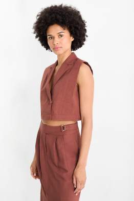 Cropped waistcoat- regular fit