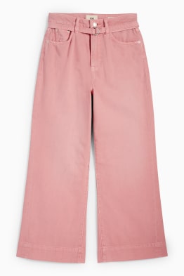 Jeans a gamba larga con cintura - vita media