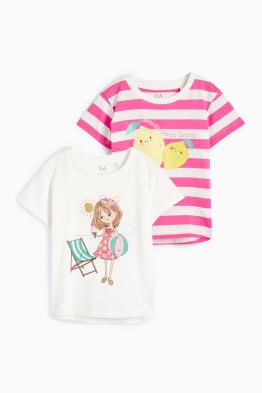 Multipack 2er - Zitrone und Mädchen - Kurzarmshirt