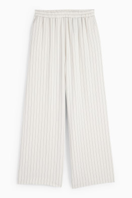 Pantaloni di stoffa - vita media - gamba ampia - design gessato