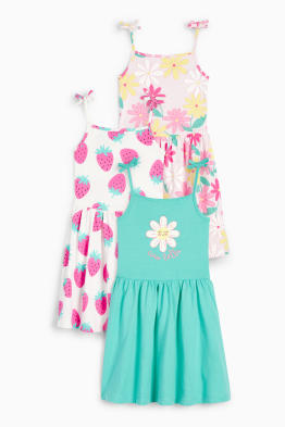 Multipack 3er - Blume und Erdbeere - Kleid