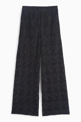 Krajkové kalhoty - high waist - wide leg