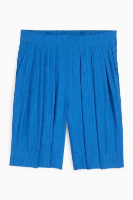 Bermuda shorts - high waist - textured
