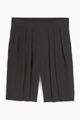 Bermuda shorts - high waist - textured