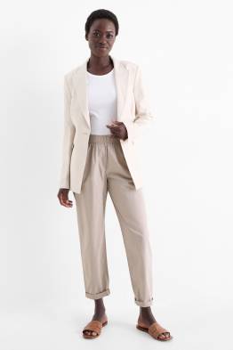 Cloth trousers - mid-rise waist - tapered fit