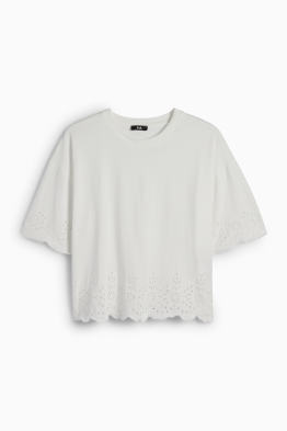 T-shirt - regular fit - broderie anglaise