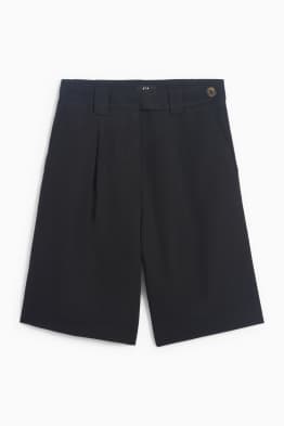 Shorts - High Waist - Leinen-Mix