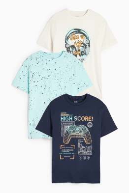 Confezione da 3 - videogiochi - maglia a maniche corte