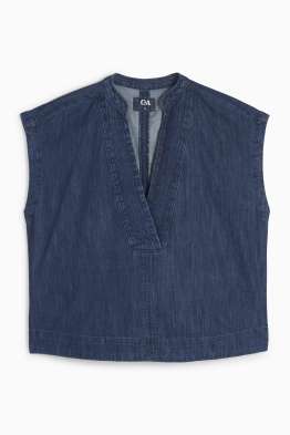 Blusa di jeans smanicata