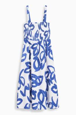 Robe Fit & Flare - à motif - texturée - finition smockée