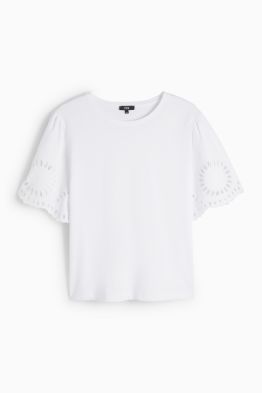 T-shirt - regular fit - broderie Anglaise