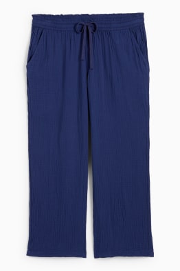 Pantaloni - vita media - comfort fit - tessuto tramato