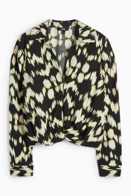 Blouse met V-hals - met patroon