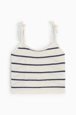 Cropped knitted top - striped