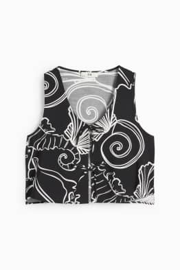 Korte strandtop - met patroon