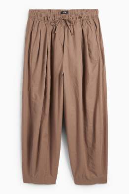 Pantaloni di stoffa - vita alta - curved fit - misto lino