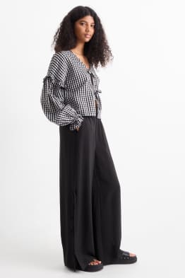 Stoffhose - Mid Waist - Wide Leg