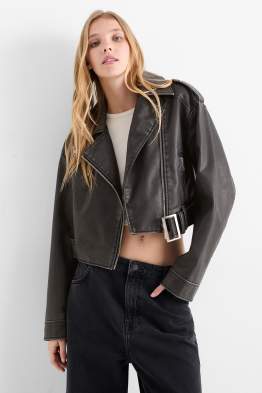 Bikerjacke - Lederimitat