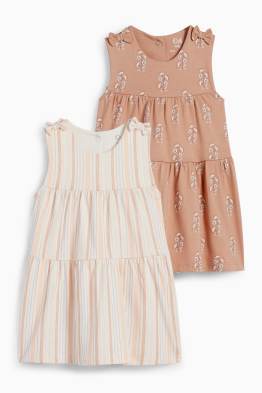 Lot de 2 - petites fleurs - robe bébé