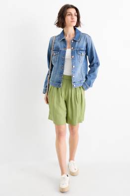 Bermudas - High Waist - strukturiert