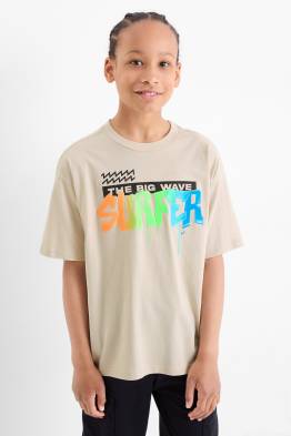 Surfer și graffiti - tricou cu mânecă scurtă