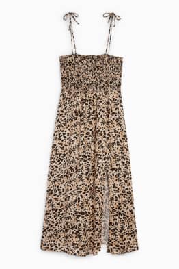 Šaty fit & flare - s leopardím vzorem - s nařasenou vrchní partií