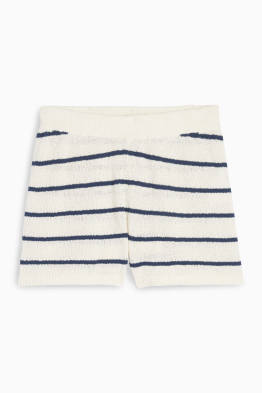 Gebreide short - mid waist - gestreept