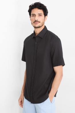 Shirt - regular fit - kent collar - textured