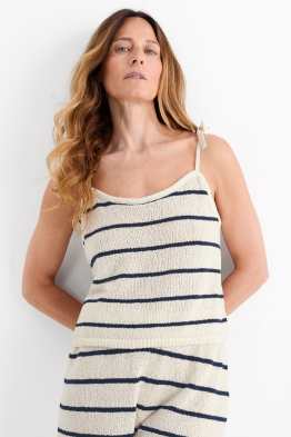 Cropped knitted top - striped