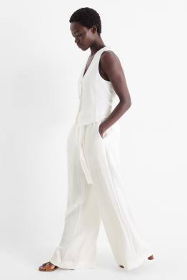 Cloth trousers - high waist - wide leg