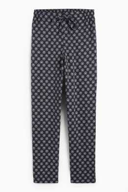 Cloth trousers - high waist - tapered fit - patterned