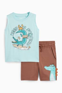 Crocodil surfer - set - top și pantaloni scurți - 2 piese