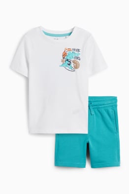 Surfer-Tiere - Set - Kurzarmshirt und Sweatshorts - 2 teilig