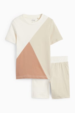 Set - T-shirt en shorts - 2-delig - met patroon