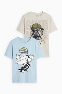 Wielopak, 2 szt. - surfer i skater - koszulka z krótkim rękawem