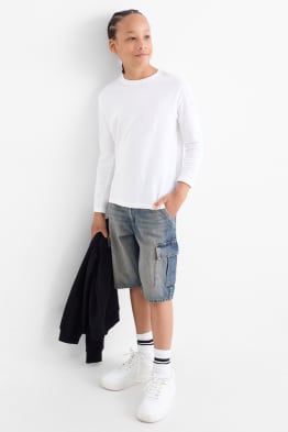 Bermuda cargo en jean