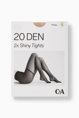 Wielopak, 2 pary - cienkie rajstopy - LYCRA® - 20 DEN