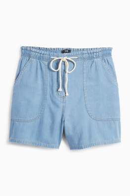 Shorts - high waist - denim look